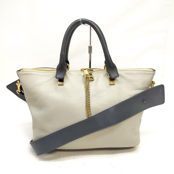 Chloe Hand Bag Gray Leather